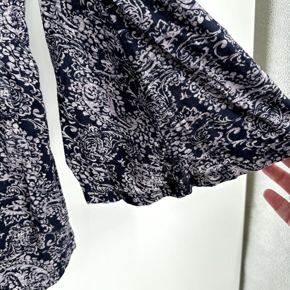 Anthropologie Akemi Kin Top Size Medium Marcella Lace Up Scoop Neck Boho Bell Sl - Picture 3 of 5